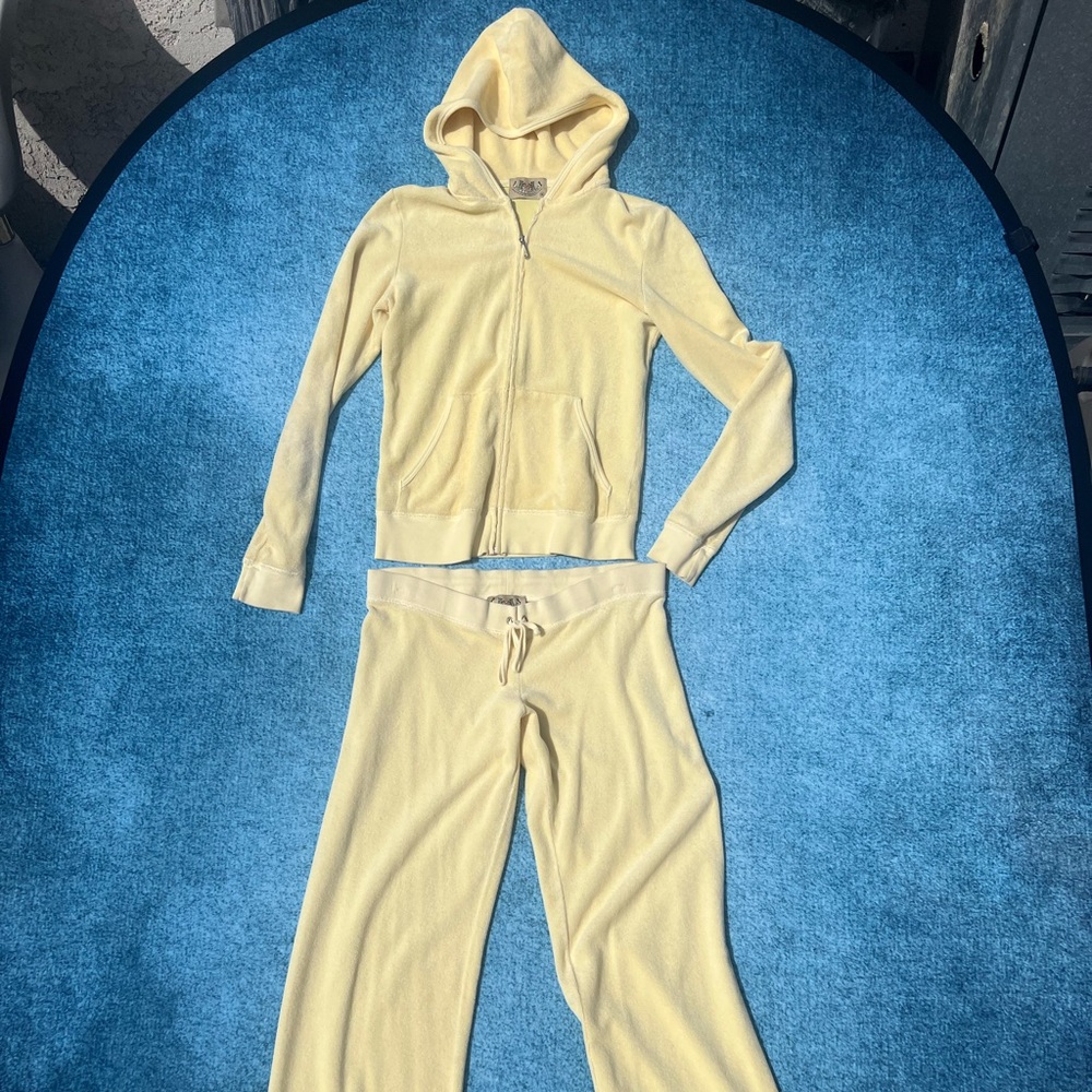 Juicy Couture Vintage Terry Y2K Butter Yellow Tracksuit